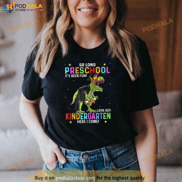 So Long Preschool Graduation Class 2023 PreK Dinosaur Kids Shirt