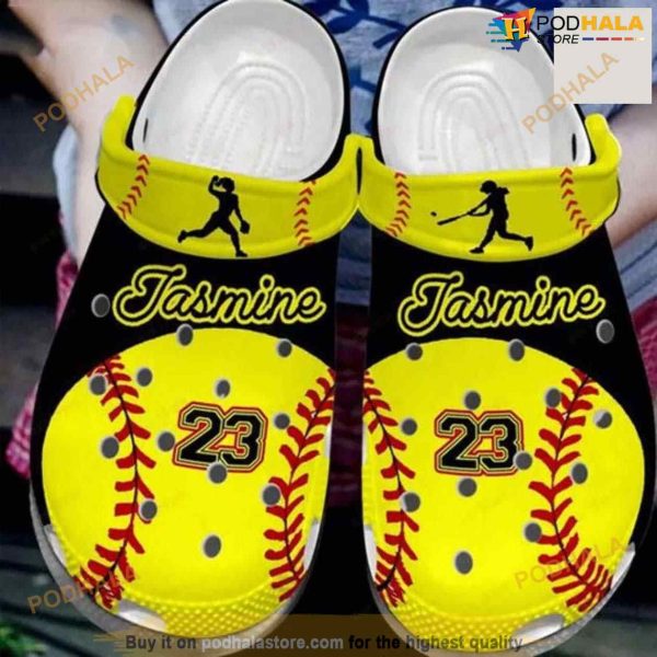 Softball Personalized Classic Softball Lover Crocs Clog Shoes For Men Women