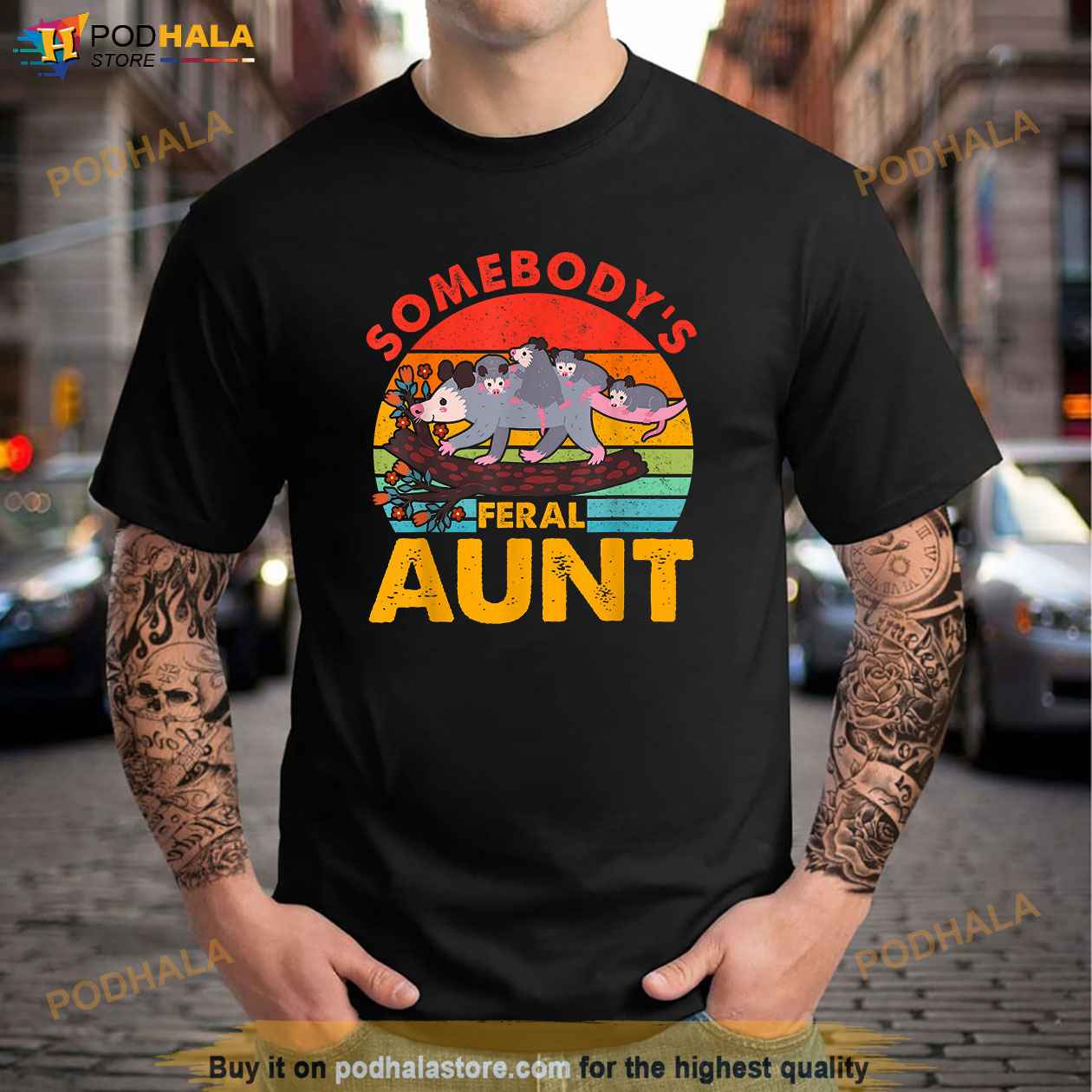 Somebody's Feral Aunt Shirt, Cool Design Unisex T Shirt Tee Tops