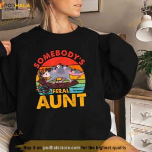 Somebodys Feral Aunt Opossum Vintage Apparel Shirt 2