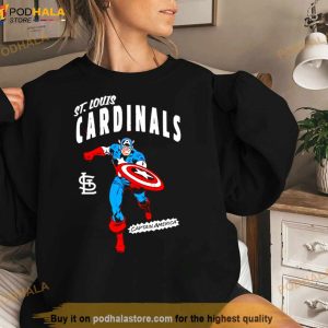 St Louis Cardinals Team Captain America Marvel Unisex Shirt 3