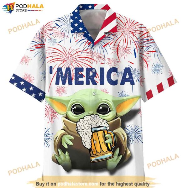 Star Wars Baby Yoda With Beer Hawaiian Shirt, Tropical Shirt