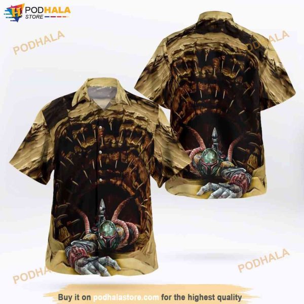 Star Wars Boba Fett Sarlacc Hawaiian Shirt, Aloha Summer Button Down Shirt
