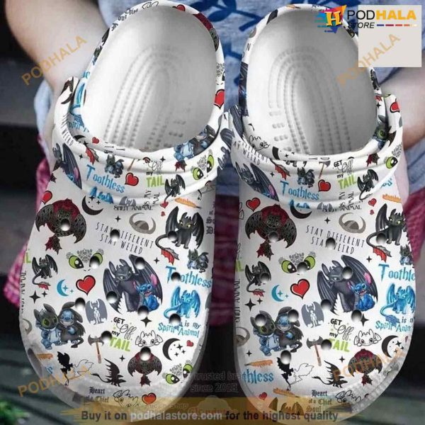 Stitch And Toothless Adult Size Crocs Clog Shoes