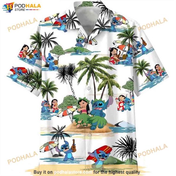 Stitch Hawaiian Shirt For Vacation Summer, Stitch Button Down Shirt
