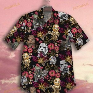 Stormtrooper Flowers Tropical Funny Hawaiian Shirt, Hawaiian Outfit For Men