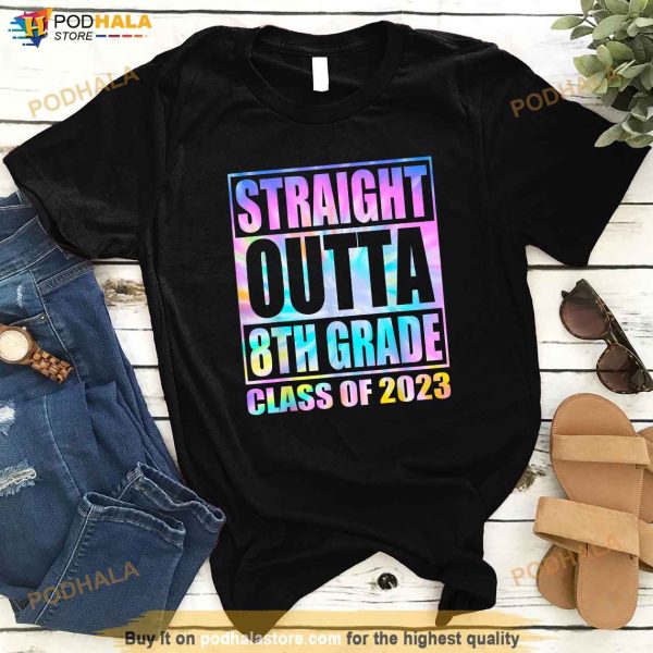 Straight Outta 8th Grade Class of 2023 Shirt, Eighth Graduation Gift