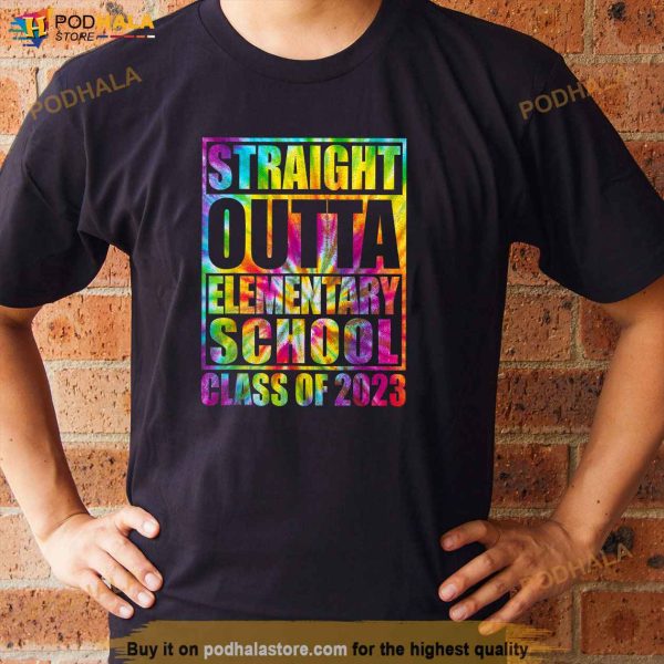 Straight Outta Elementary School Shirts Kid 2023 Graduation Shirt