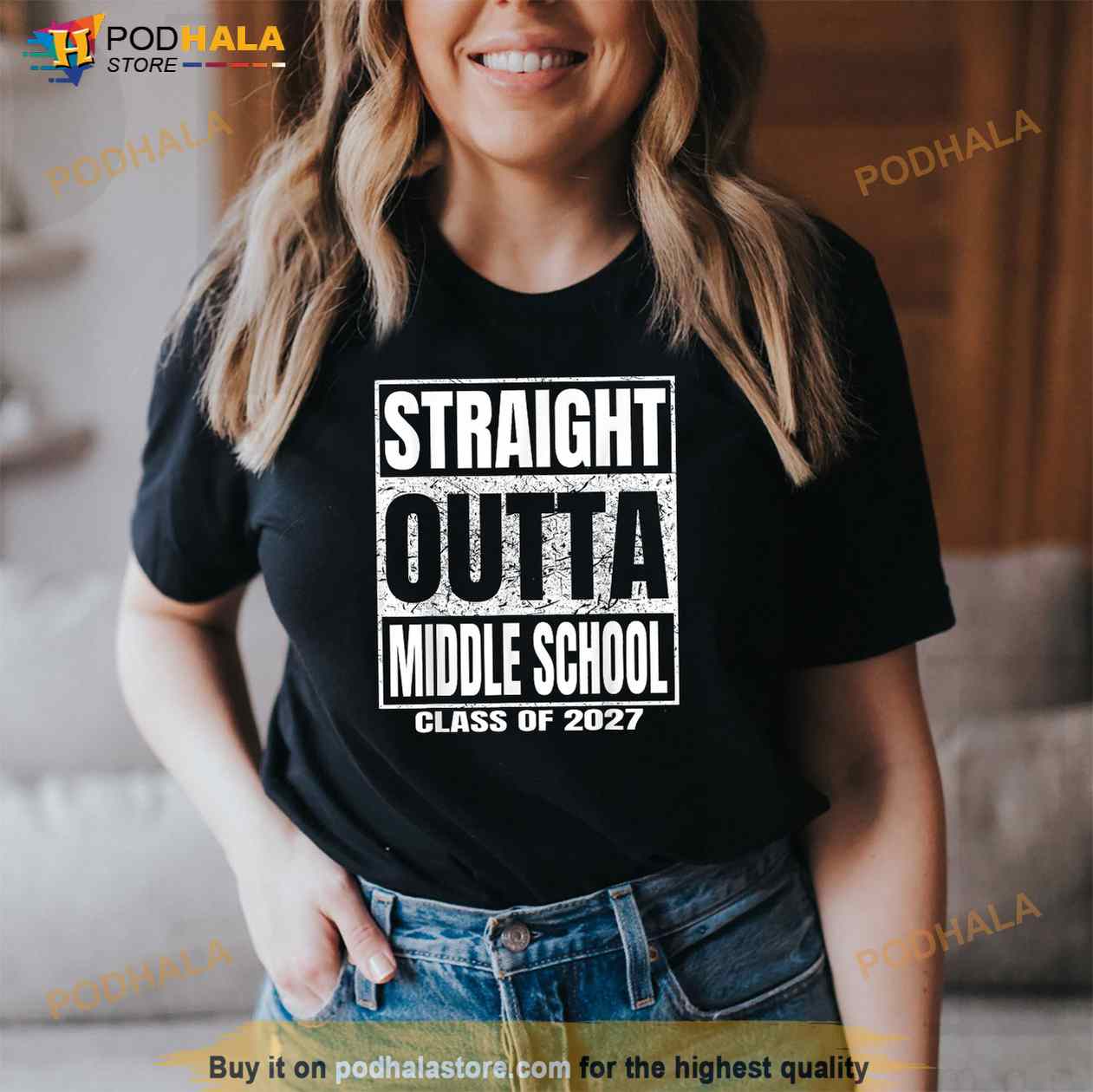 Straight Outta Middle School Class of 2027 Funny Graduation Shirt Straight Outta Middle School Class of 2027 Funny Graduation Shirt