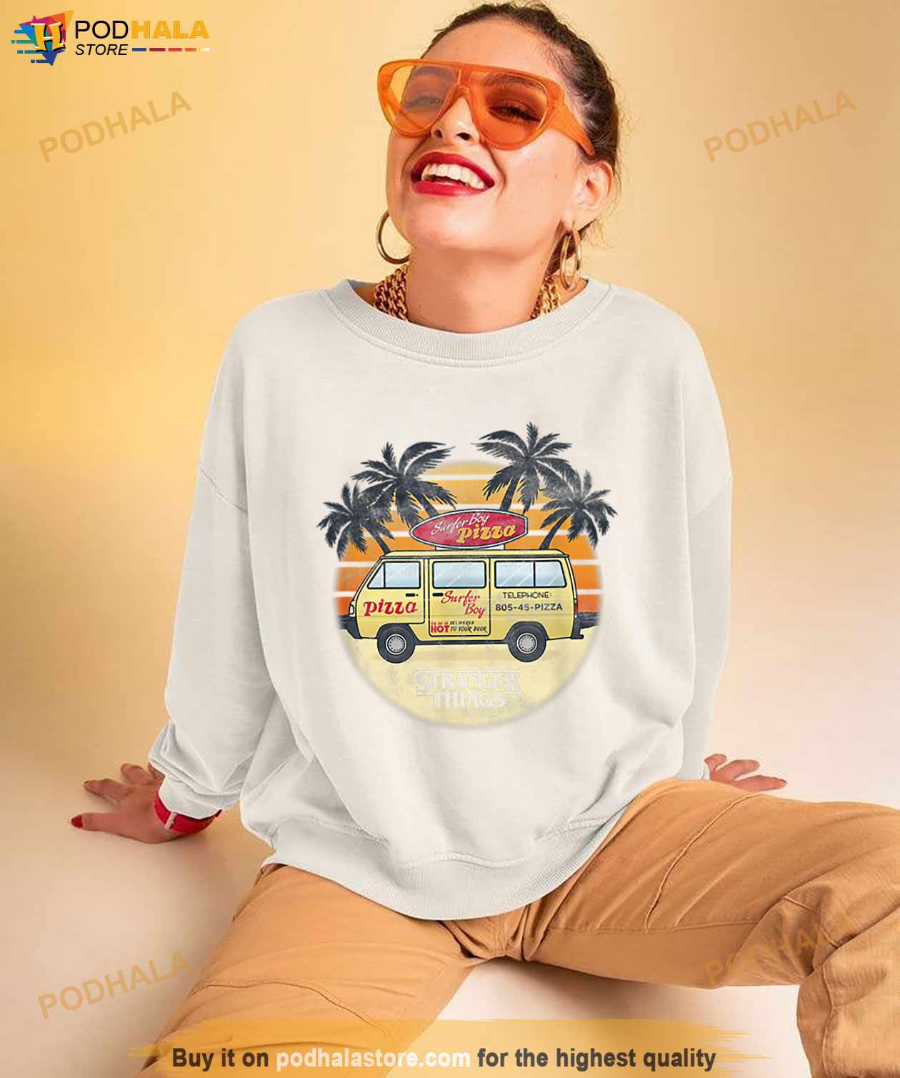 Stranger Things 4 Surfer Boy Pizza Van T Shirt - Podhalastore