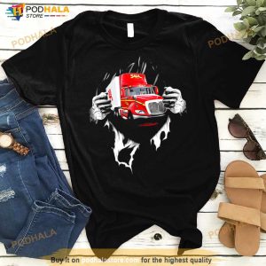 Strong Superman Saia LTL Freight Truck T Shirt
