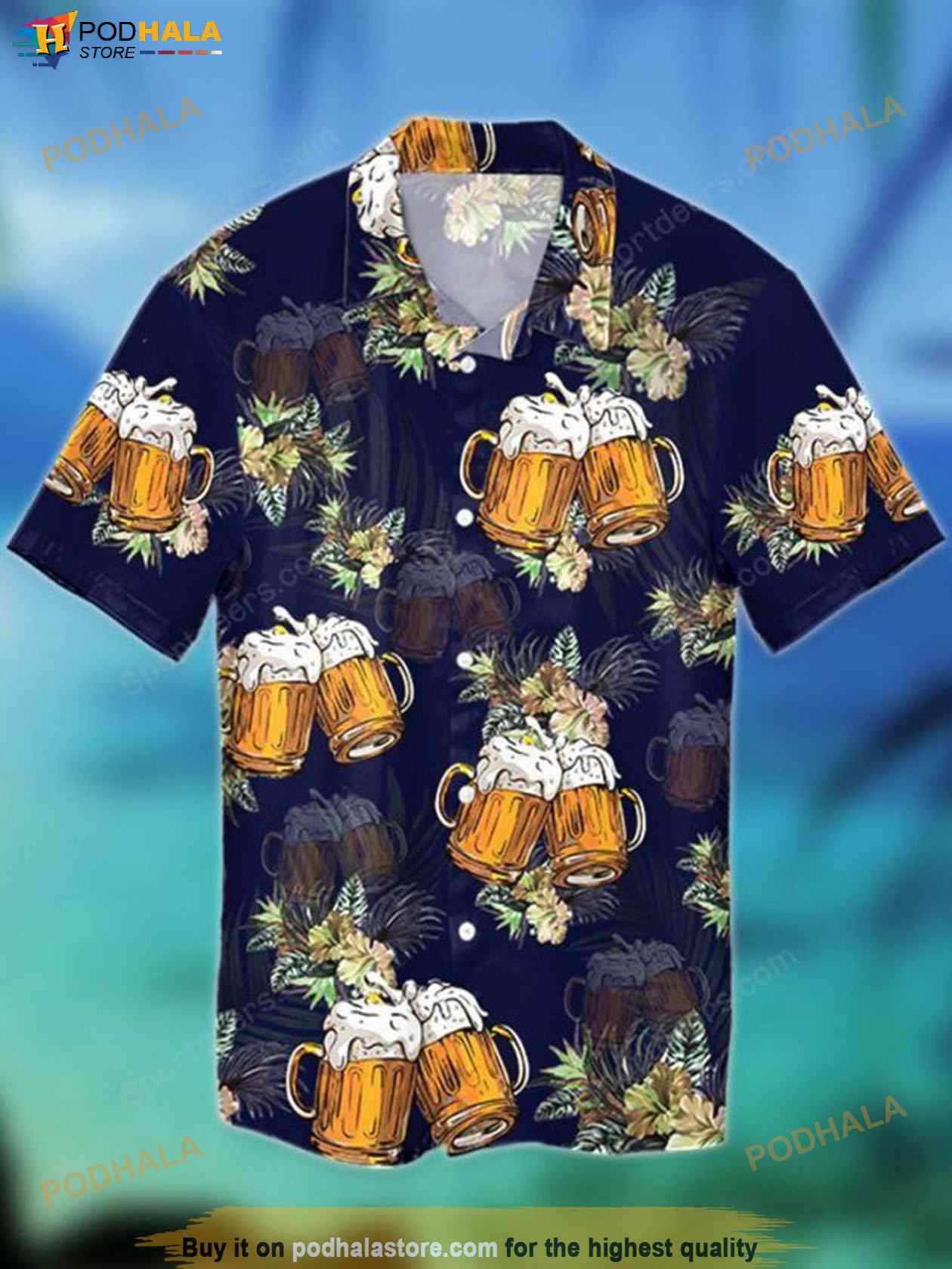 Summer Beer Tropical Hawaiian Shirt, Hawaiian Button Up Shirt Summer Beer Tropical Hawaiian Shirt, Hawaiian Button Up Shirt