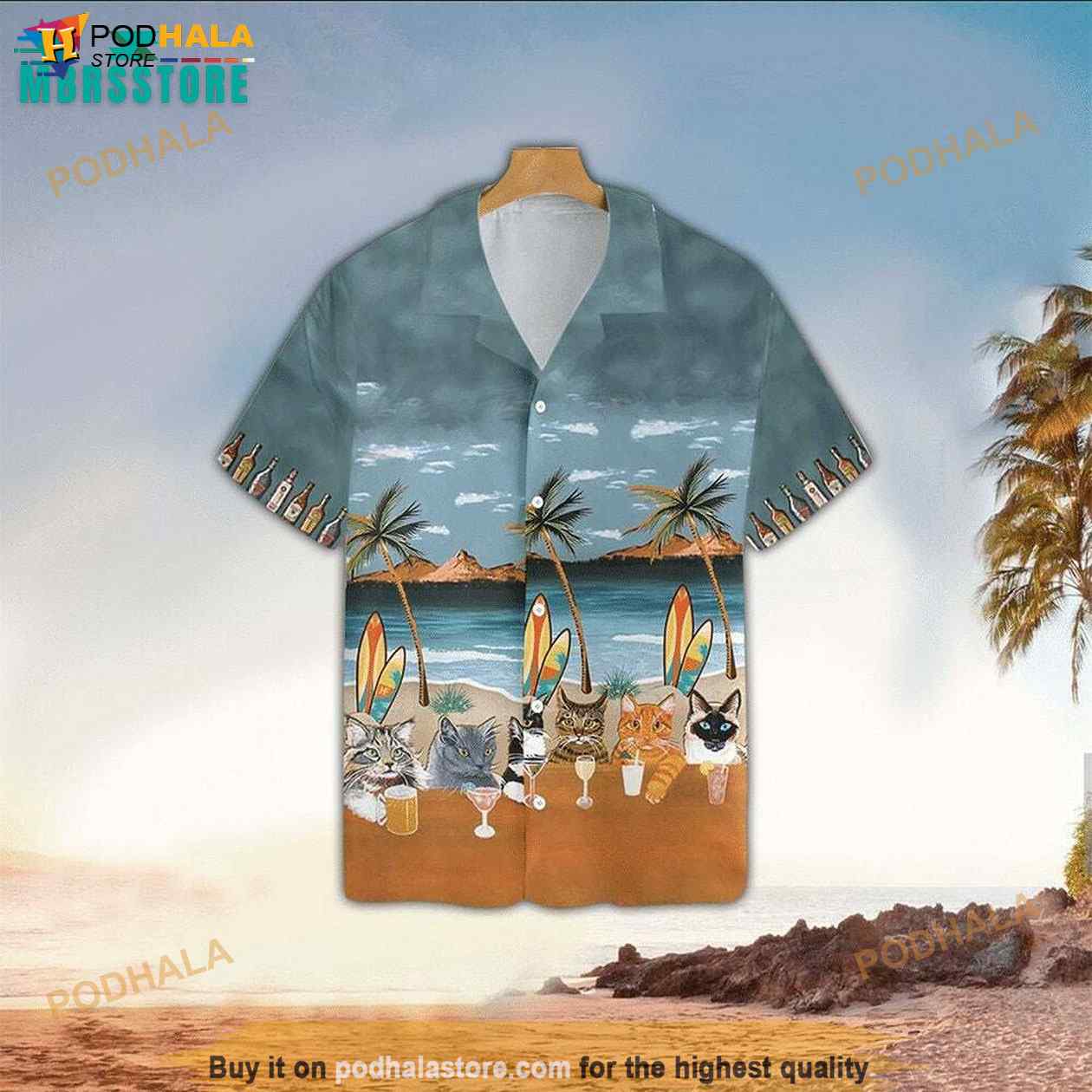 Summer Drink Beer Alcohol Cat Lovers Short Sleeve Hawaiian Shirt Summer Drink Beer Alcohol Cat Lovers Short Sleeve Hawaiian Shirt
