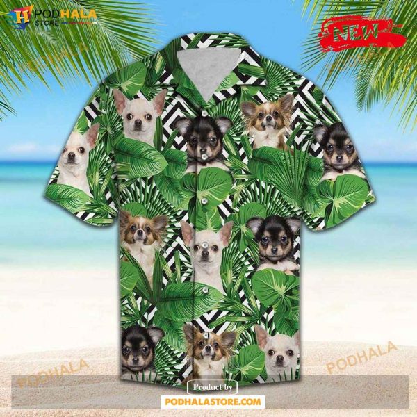 Summer Exotic Jungle Tropical Chihuahua Hot Casual Shirts For Men Women Hawaiian Shirt