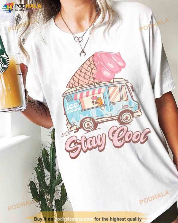Summer Stay Cool Ice Cream Van Shirt for Summer Beach Shirt