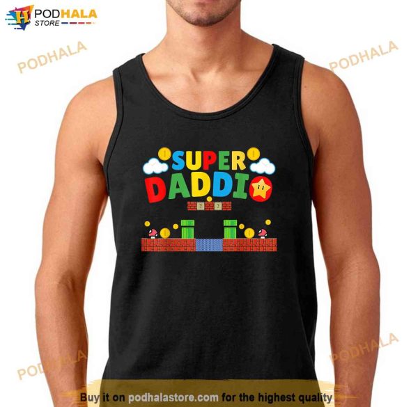 Super Dad Funny Dad Fathers Day Gamer Daddy Super Daddio Shirt