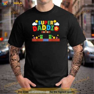 Super Dad Funny Dad Fathers Day Gamer Daddy Super Daddio Shirt 2