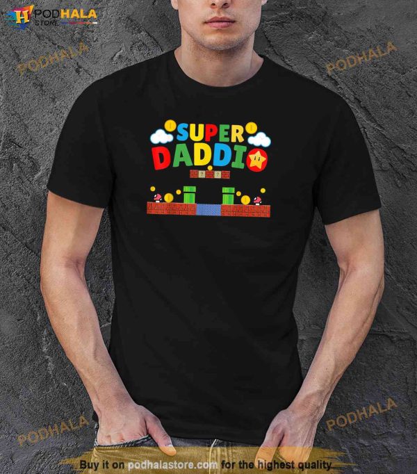 Super Dad Funny Dad Fathers Day Gamer Daddy Super Daddio Shirt