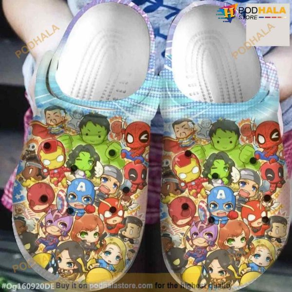 Super Heroes Adult Size Crocs Clog Shoes