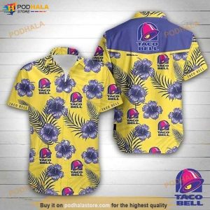 Taco Bell Tropical Hawaiian Shirt, Hawaiian Button Up Shirt