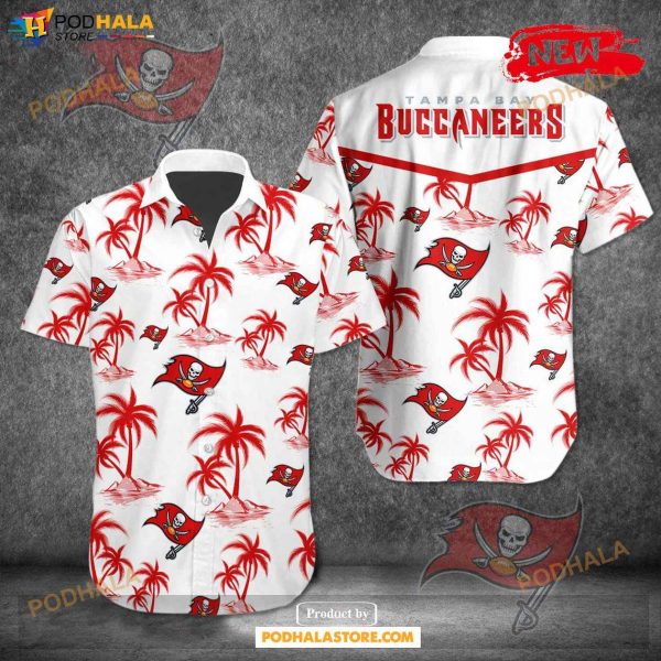 Tampa Bay Buccaneers NFL Team Tropical Coconut Hot Summer Button Hawaiian Shirt