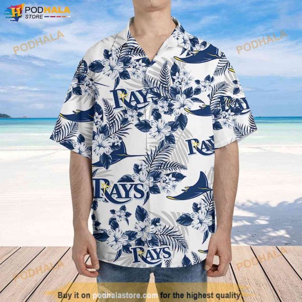 Tampa Bay Rays Hawaiian Shirt Flowers Pattern, Vacation Gift MLB Fans