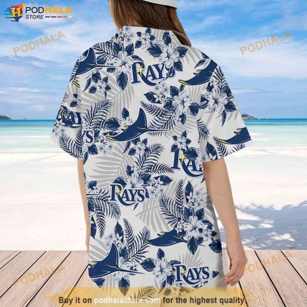 Tampa Bay Rays Hawaiian Shirt Flowers Pattern, Vacation Gift MLB Fans