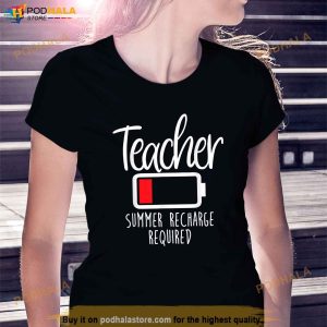 Teacher Summer Recharge Required Last Day School Women Funny Shirt 3