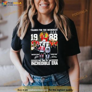 Thank You For Memories 19 Jonathan Toews And 88 Patrick Kane The End Of An Incredible Era Shirt 2