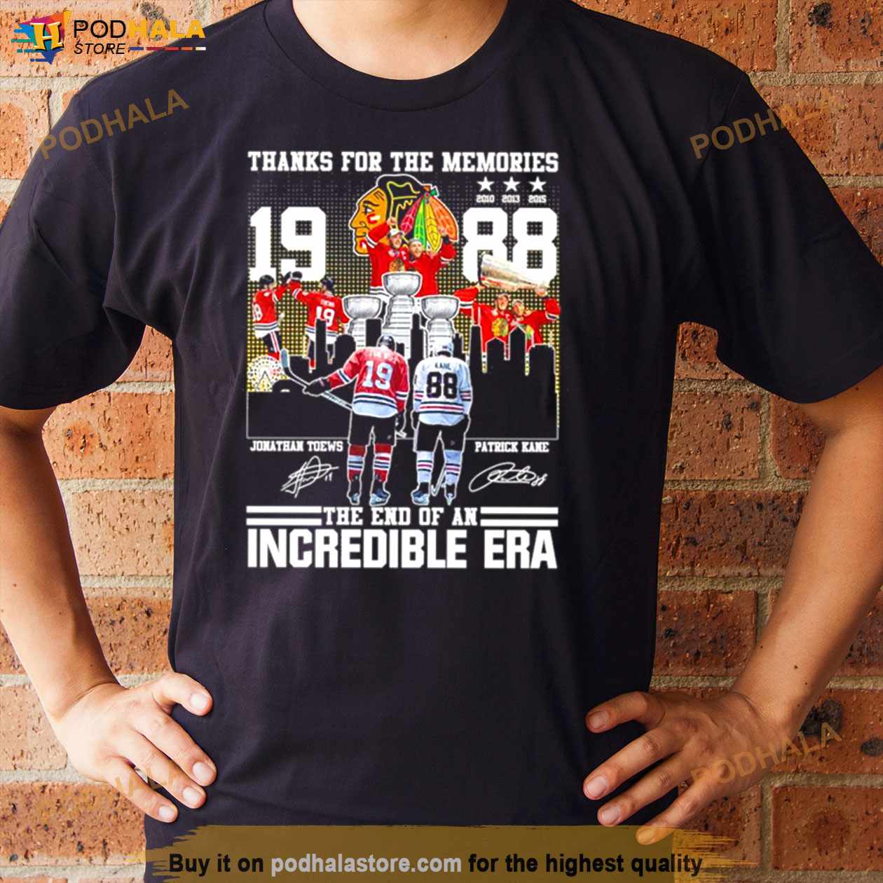 Thank You for memories 19 Jonathan Toews and 88 Patrick Kane the end of an incredible era shirt Thank You for memories 19 Jonathan Toews and 88 Patrick Kane the end of an incredible era shirt