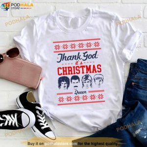 Thanks God Its Christmas Ugly Queen Band Shirt 2