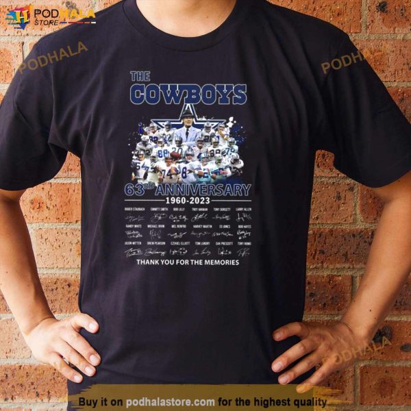 The Dallas Cowboys 63rd Anniversary 1960 2023 Thank You For The Memories Signatures shirt