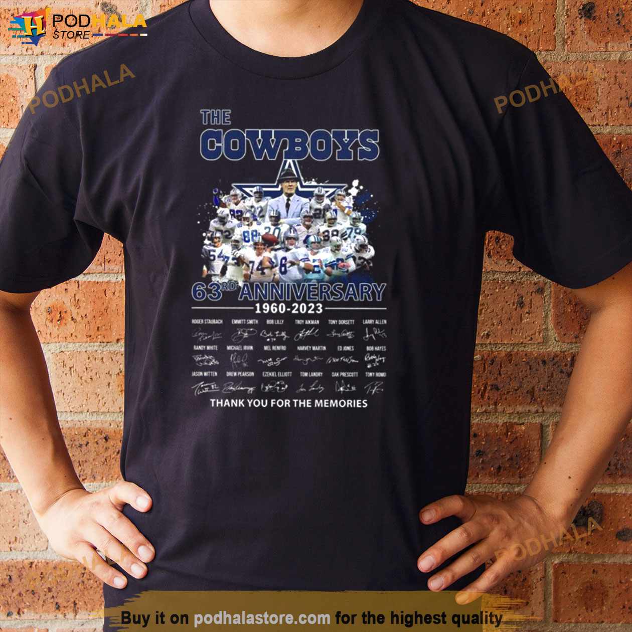 The Dallas Cowboys 63rd Anniversary 1960 2023 Thank You For The Memories  Signatures shirt - Bring Your Ideas, Thoughts And Imaginations Into Reality  Today