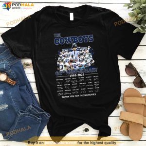 The Dallas Cowboys 63rd Anniversary 1960 2023 Thank You For The Memories Signatures Shirt 2