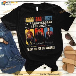 The Good The Bad And The Ugly 57th Anniversary 1966 2023 Thank You For The Memories Signatures Vintage Shirt 3