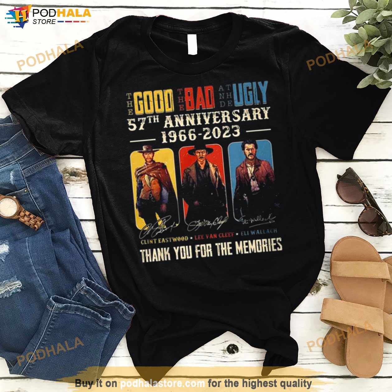 The Good The Bad And The Ugly 57th Anniversary 1966 – 2023 Thank You For The Memories Signatures Vintage Shirt The Good The Bad And The Ugly 57th Anniversary 1966 – 2023 Thank You For The Memories Signatures Vintage Shirt