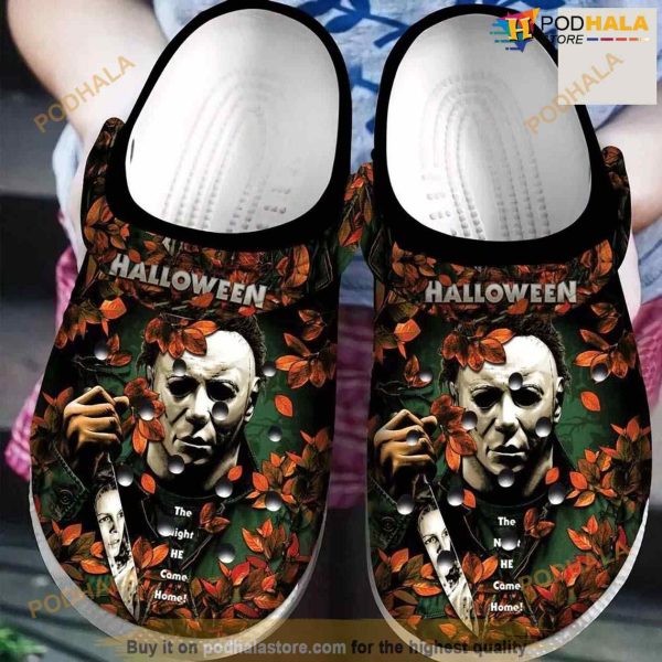 The Night He Come Home Michael Myers Horror Movie Halloween Clog Crocs