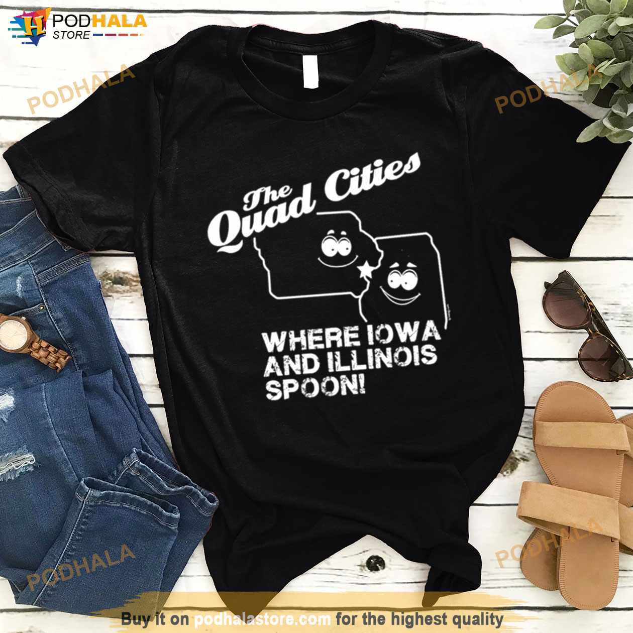 The Quad Cities where Iowa and Illinois spoon shirt The Quad Cities where Iowa and Illinois spoon shirt