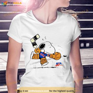 Top Peanuts Snoopy Goalie Usa Hockey Shirt