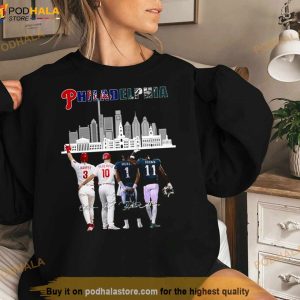 Top Philadelphia Phillies And Philadelphia Eagles Harper Realmuto Hurts And Brown Signatures Shirt 3