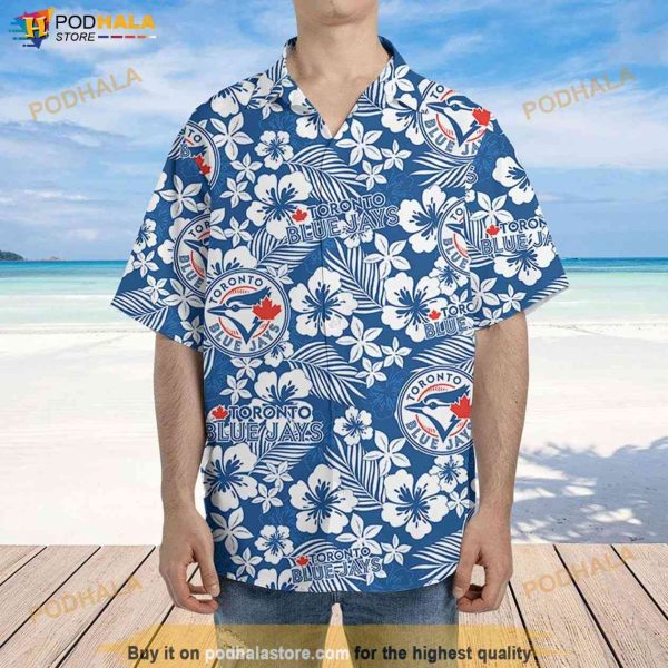 Toronto Blue Jays Hawaiian Shirt Hibiscus, Gift For MLB Blue Jays Baseball Fans