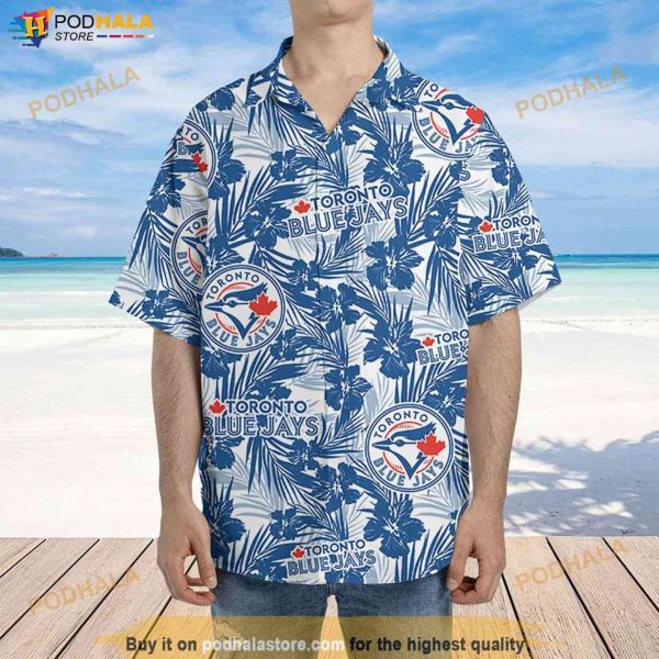 Toronto Blue Jays Hawaiian Shirt Tropical Flower Pattern, Vacation Gift MLB Fans