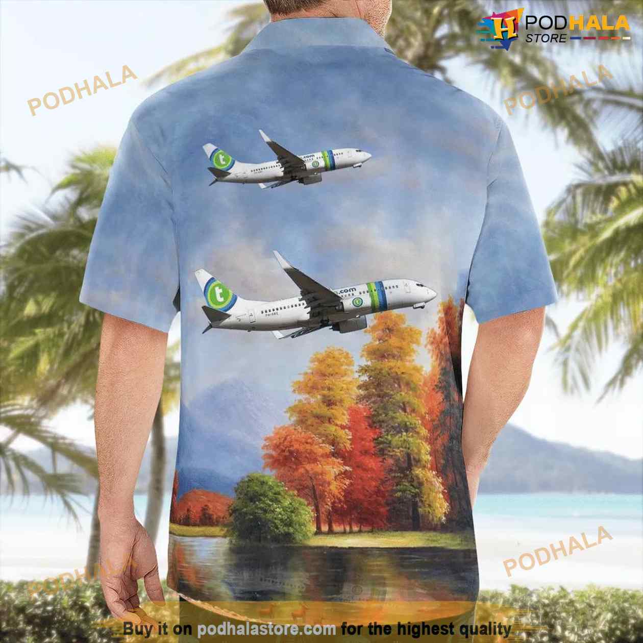 Transavia Boeing 737-700 Aloha Hawaiian Shirt Transavia Boeing 737-700 Aloha Hawaiian Shirt