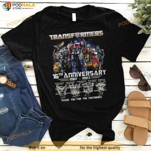 Transformers 16th Anniversary 2007 2023 Thank You For The Memories Signatures Shirt 2