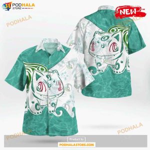 Tribal Bulbasaur Design Hawaiian Shirt, Tropical Shirt for Women Men