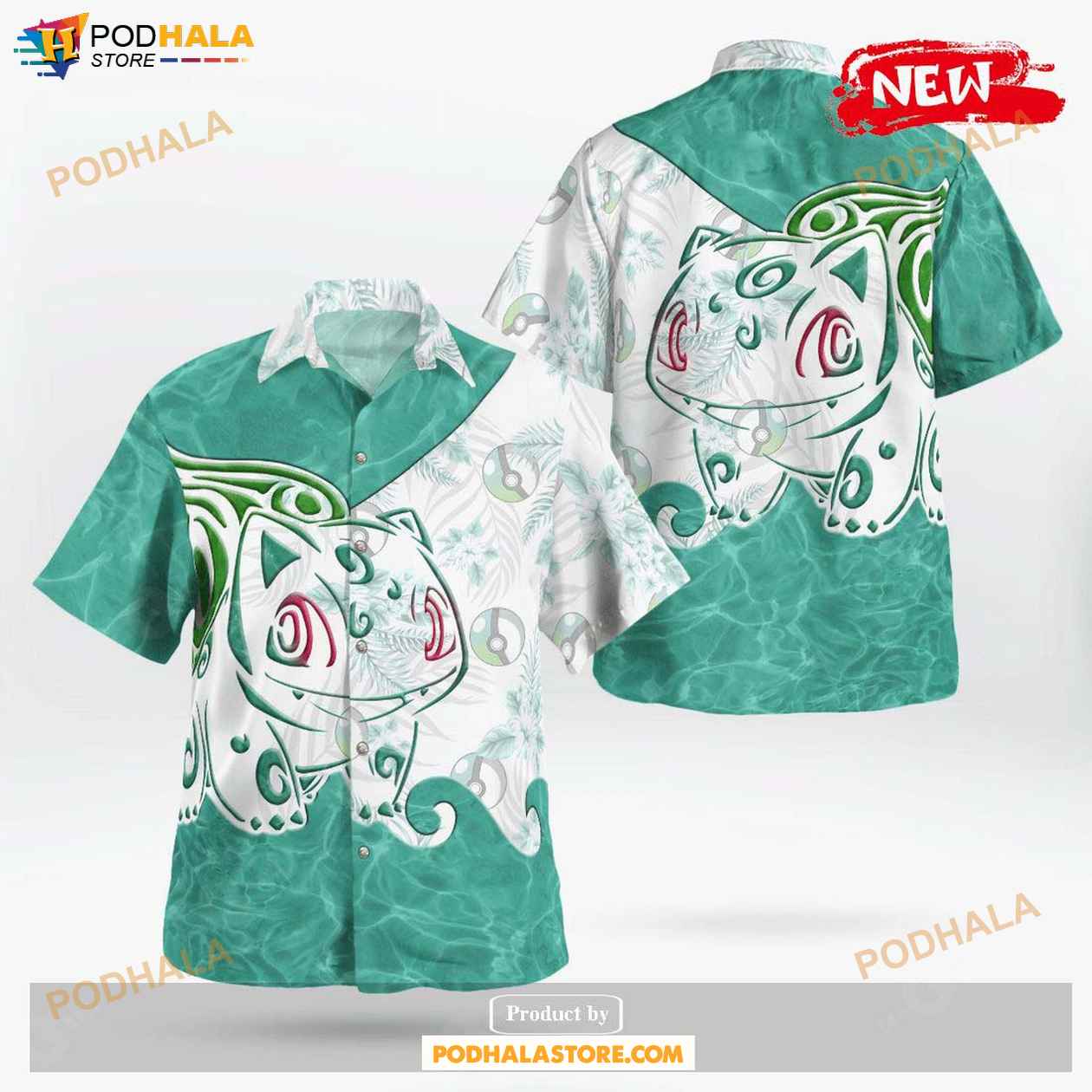 Tribal Bulbasaur Design Hawaiian Shirt, Tropical Shirt for Women Men Tribal Bulbasaur Design Hawaiian Shirt, Tropical Shirt for Women Men