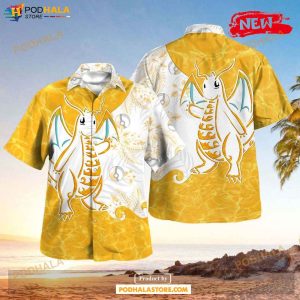Tribal Dragonite Design Hawaiian Shirt, Tropical Shirt for Women Men
