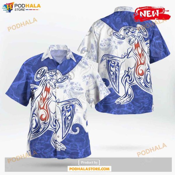 Tribal Garchomp Design Hawaiian Shirt, Tropical Shirt for Women Men