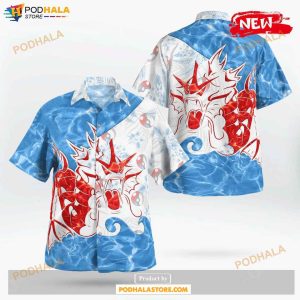 Tribal Gyarados Design Hawaiian Shirt, Tropical Shirt for Women Men