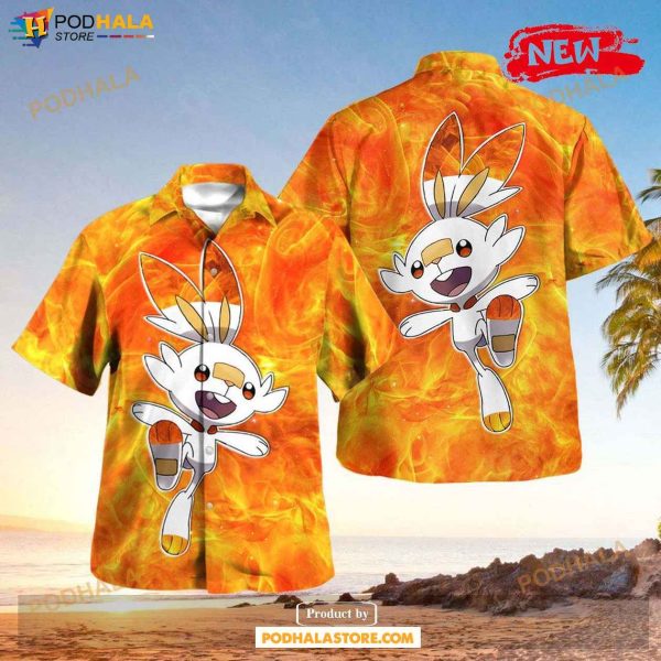 Tribal Scorbunny Design Hawaiian Shirt, Tropical Shirt for Women Men